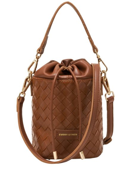 Woven Drawstring Bucket Bag