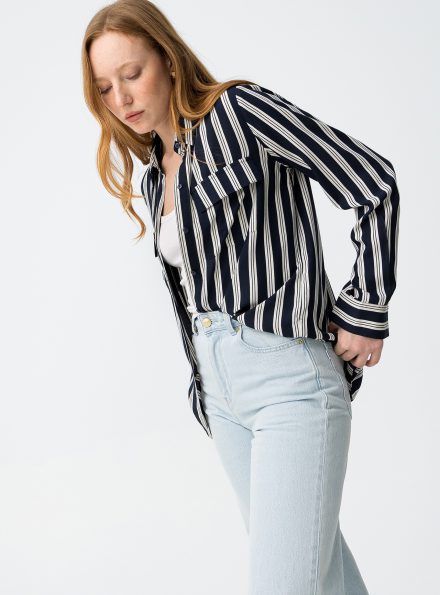 Relaxed Blue Striped Shirt