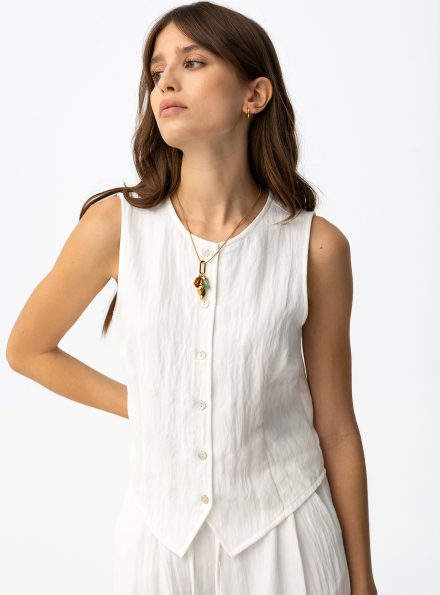 Λευκό αμάνικο τόπ