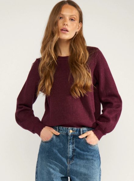 Burgundy Shimmer Knit Sweater (Αντιγραφή)