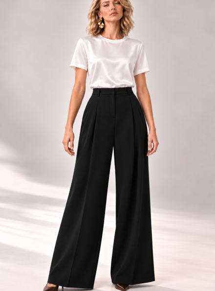 Κρεπ Παντελόνι Wide Leg