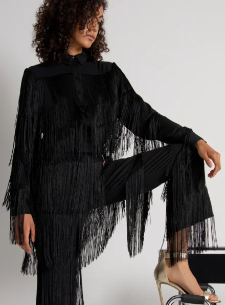 Black Fringe Shirt