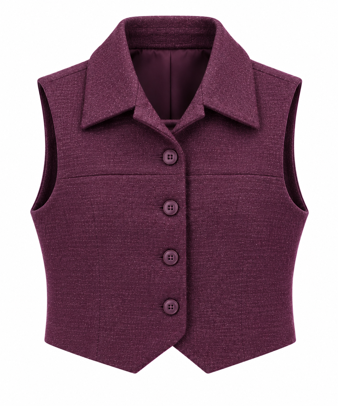 Plum Cropped Tailored Vest